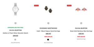Get a deal on Olivia Burton and Vivienne Westwood when you shop the sale section at Argento.